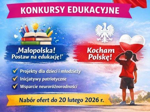 Województwo Małopolskie ogłasza konkursy edukacyjne dla organizacji pozarządowych