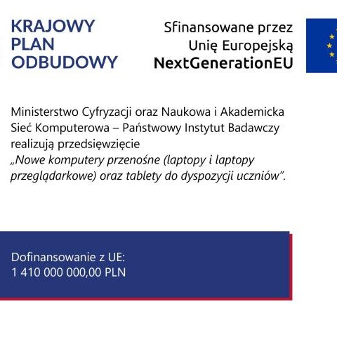 Nieodpłatne przekazanie sprzętu w ramach Projektu KPO dla uczniów szkół prowadzonych przez Gminę Krościenko nad Dunajcem