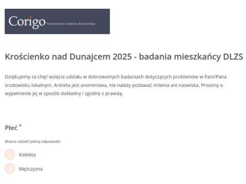 Krościenko nad Dunajcem 2025 - badania mieszkańcy DLZS