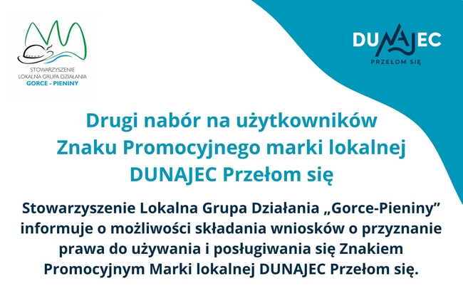 Rusza drugi nabór do konkursu na Znak Promocyjny marki lokalnej DUNAJEC Przełom się
