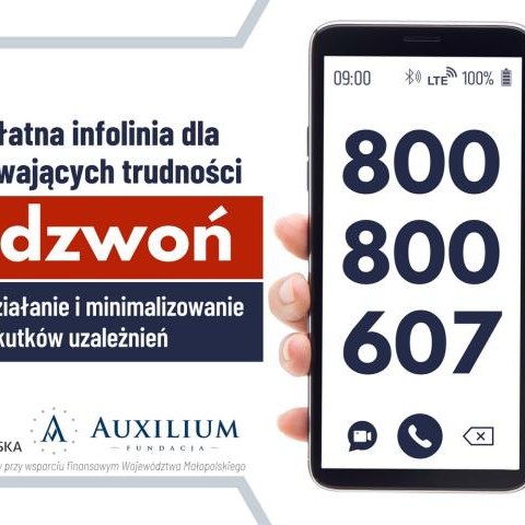 Bezpłatna Linia Wsparcia dla osób i rodzin borykających się z uzależnieniami i innymi trudnościami życiowymi