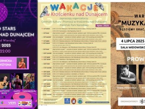 Najbliższe wydarzenia kulturalne w Krościenku nad Dunajcem