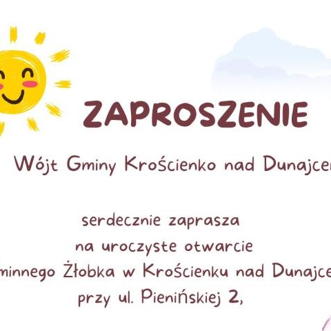 Zaproszenie na uroczyste otwarcie Gminnego Żłobka