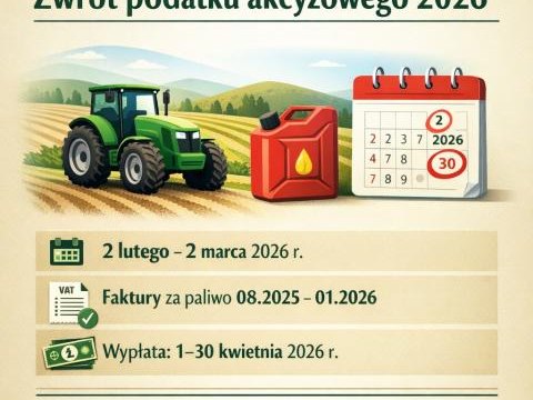 Zwrot podatku akcyzowego od oleju napędowego w 2026 roku – ważne informacje dla rolników