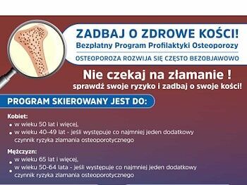 Zadbaj o zdrowe kości! Bezpłatny Program Profilaktyki Osteoporozy
